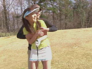Voluptuous voluptuous girls loves sucking her golf instructor's peter